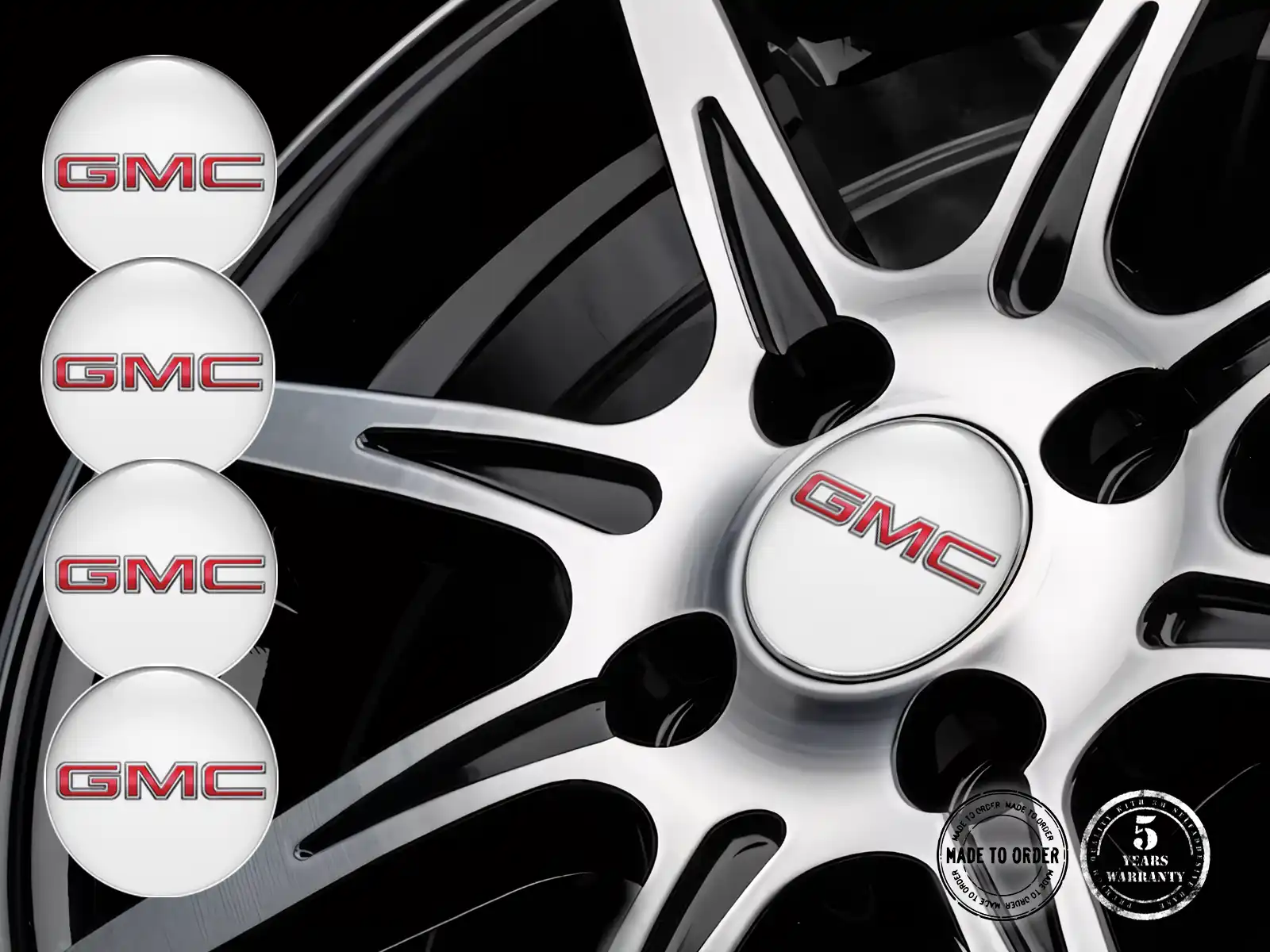 GMC Design Autocollant Bombé Emblèmes Roue 